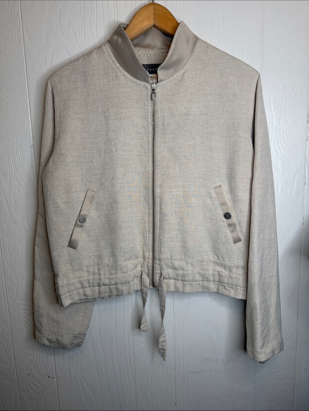 Kenar Beige Lightweight Bomber Jacket 10